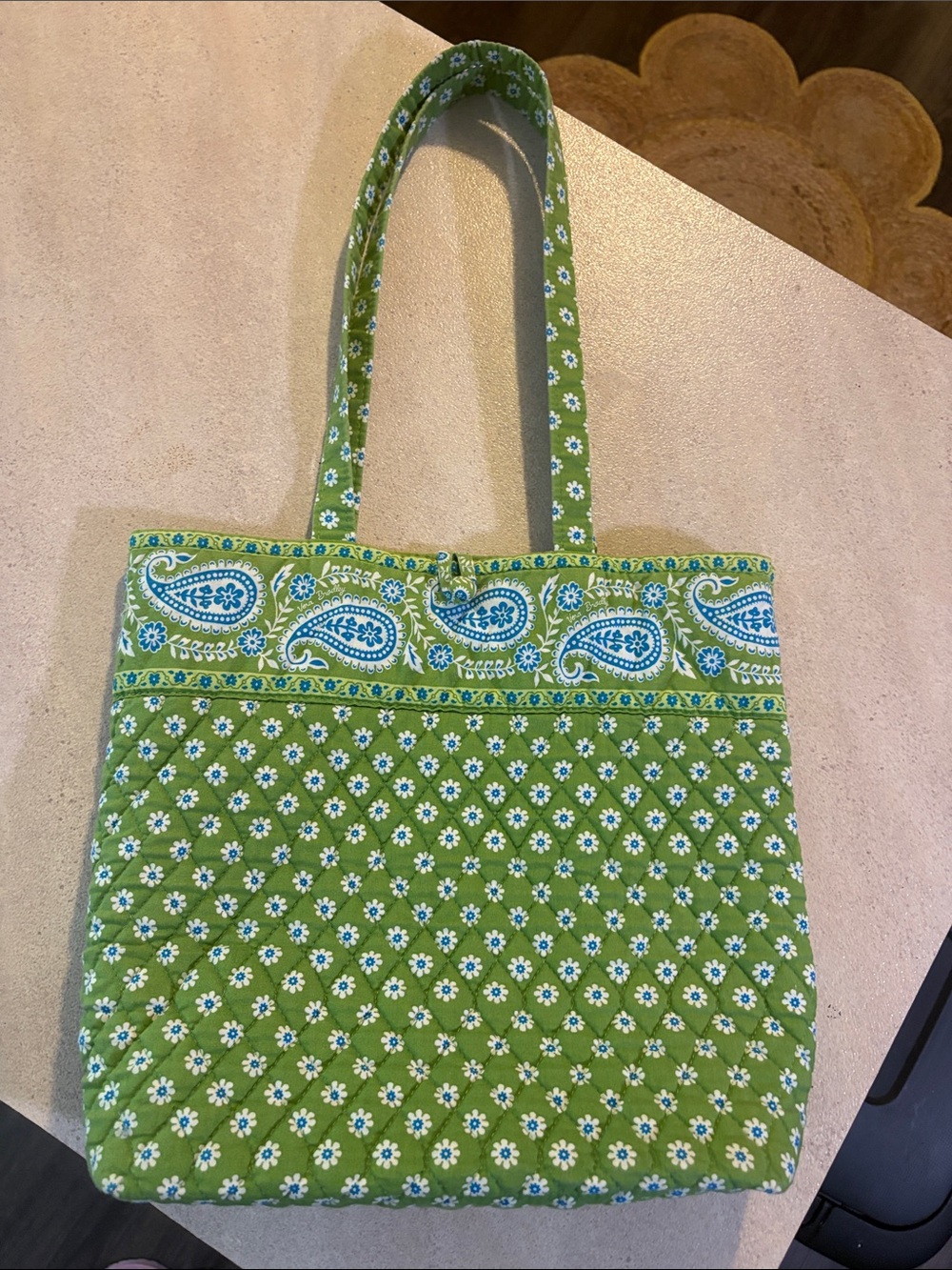 Vera Bradley Vintage Green Apple Tote